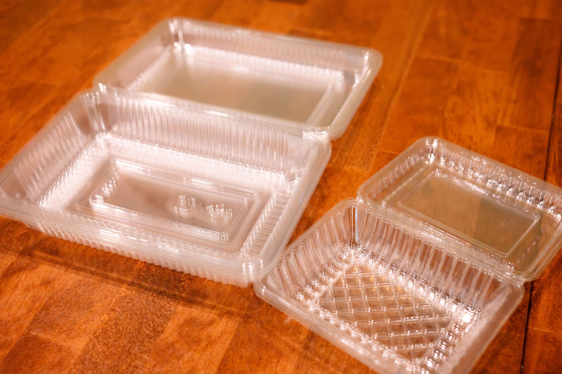 2サイズの持ち帰りトレーの写真